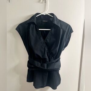 New York & Company Black Wrap Blouse
